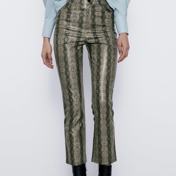 flare snakeskin pants
